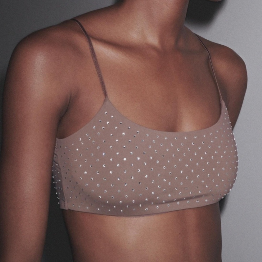 BNWT ZARA SHIMMER CROPPED TOP
